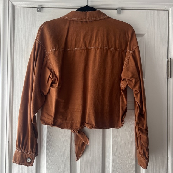 Zara Western Crop Blouse with Tie Front - Picture 2 of 7